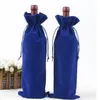 Wrap Prezent 100pcs Partia Velvet Wine Bottle Covers Torby Flannel Flannel Flannel Party Wedding Packaging Pakowanie 261Z