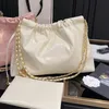 Famous French Designer Solid Color Women Handbag Fashion Large Capacity Diamond Lattice Chain Shoulder Bag Double Letter High Quality Oil Wax Leather Underarm Bag