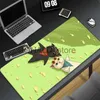 マウスパッド手首の大型アニメマウスパッドピンクかわいい猫ゲームアクセサリーカワイイオフィスコンピューターキーボードマウスパッド400x900 PCゲーマーラップトップデスクマットJ231215