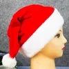 Berets 2024 Christmas Decorative Gift Red Gold Velvet Hat Short Plush Santa Claus Adult And Children's