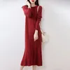 Casual Dresses 2023 Fashion Winter Cashmere Pure Wool Knitted O-neck Sweater Women Long Sleeve Standard Knitwear