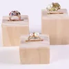 Bolsas de jóias Caixa de anel de noivado de madeira Sólida Slot Único Quadrado Redondo para Proposta Cerimônia de Casamento Presente