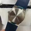 Relógio masculino de 4 cores, rosto azul, movimento de quartzo, pulseira de borracha, relógios de pulso para presente, 40 mm