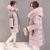 Womens Down Parkas Winter Womens Cold Coat Down Padded Jacket Sydkorean Fashion Big Hair Collar Long Thick 231215