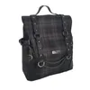 Plaid Gothic Punk Rock Chain Backpack Women Techwear Goth Sac A Dos Mochilas School Bags For Teenage Girls Bagpack 210913246w