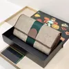 Ophidia Continental Standard Long Wallet Wallet Cover mit grünem roten Streifen 523153 Zippy Kartenhalter Klassische Vintage -Purse279m