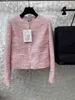 Chaquetas de mujer Diseñador Diseñador Otoño e invierno Nuevo estilo Dulce, suave, delgado, Edad reducida Rosa Raya blanca Contraste Abrigo corto ZINT T89L