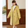 Jackets 3 14Years Kids Cotton Padded Woolen for Girls Winter Hooded Overcoat Teenager Loose Dress Child Coat 8 9 7 231215