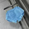 Jeans Summer Hot Pants Women 2023 New Ripped Tassel Outerwear Holiday Beach Shorts Green Blue Short Femme Nancylim