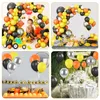 Andra evenemangsfestleveranser 115 st Orange Black Yellow Silver Construction Party Balloon Garland Kit For Kids Birthday Baby Shower Party Decoration Supply 231215