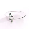 Flyleaf 100% 925 Sterling Silver Opal Leaves Buds Open Bracelets & Bangles For Women Fashion Creative Lady Jewelry 200925224f