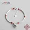 Charmarmband La Monada Red Thread for Hand 925 Sterling Silver Armband Bell Tube String Rope Women 231215