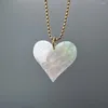 Pendant Necklaces Fashion Stainless Steel Necklace Girl Natural White Sea Shell Love Heart Choker Neck For Women Jewelry Gifts