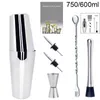 Outils de bar 16pcs 750ml 750600ml Cocktail Shaker Set avec recette Kit de barman Accessoires Verseur Muddler Jigger 231216