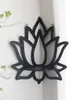 Decorative Objects Figurines Lotus Crystal Corner Shelf Display Black Wooden Wall Shelves Essential Oil Witchy Decor Aesthetic Spiritual 231216