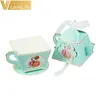 50pcs emballage cadeau décorations de fête de thé tasse de thé théière faveur de mariage boîte de bonbons décoration de douche de bébé fournitures de fête d'anniversaire 211014250o