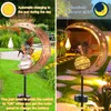 Decorazioni da giardino Fairy Moon Luce solare per ornamento esterno IP55 Lampada da prato impermeabile Farfalla in metallo Decorativo da giardino 231216