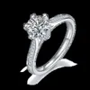 Bijoux personnalisés haut de gamme Brilliant Cut Moissanite Diamond Sier Ring VVS Anneau de fiançailles pour les femmes