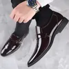 Модельные туфли Мужские кожаные туфли, увеличивающие рост, запатентованные оксфорды, мужские коньки, блестящая деловая повседневная обувь с угловым носком 231215