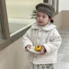 Down Coat Korean Girl 2023 Baby Cotton Jacket Winter Doll Collar Plush Thicked Floral Children's
