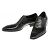 Dress Shoes Luxurious Italian Patent Leather Men Brown Black Wedding Oxford Lace-Up Office Business Suit Men's