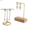 Jewelry Pouches Metal Earring Shelf Necklace Showing Stand Eardrop Display Studs Rack For Girls Make Up Desk Decoration