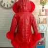 Down Coat Fashion Baby Winter Warm Fur Coats For Girls Long Sleeve Hooded Thick Girls Jacket For Christmas Party Kids Fur Outwear Clothing 231215