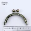 Bag Parts Accessories KISSDIY 10 pcs/lot 8.5 cm Antique Bronze Metal Purse frame Semicircle Lotus Head coral beads Kiss clasp DIY bag accessories 231216