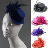 20pcs Karışık Renkler Lady's Mini Şapka saç klipsi gül gül üst kapak faşör kostüm aksesuarı gelin başlık plume288q