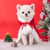 犬のアパレル猫コスチュームサンタコスプレ面白い変身ペットクリスマスケープドレスアップ服レッドスカーフマントの小道具装飾子犬ショール