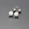 Orecchini per borchie Fashion Simple Sweet Pearl Spiral Perle piccole per donne coreane 3/4/5/6/7mm Gioielli piercing da festa