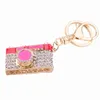 Chaveiros 5pcs Llaveros! Criativo strass bonito câmera pingente chaveiros anel titular moda bolsa chaveiro porte clef amigos presente r116