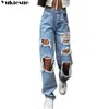 Jeans Sexy Boyfriend Ripped Jeans Woman Bagge Women Holes Destroyed Broken Pants Vintage Female Denim Trousers Distressed Designer