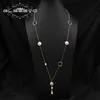 Necklaces GLSEEVO Natural Baroque Pearls Sweater Chain Pendant Necklace Luxury Fashion Retro Romantic Charm Fine Jewelry Thanksgiving Gift