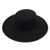 Baretten Hepburn Style Dames Flatcap Franse elegante brede rand vilten hoed Dame Retro Flat-top Cap