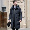 Herren Daunenparkas Männer verdickte Daunenjacke -30 Winter warme Daunenmanteljacke Männer Mode lange weiße Ente Kapuze Daunenparkas Plus Größe 4XL 231216