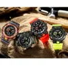 Armbandsur Smael Fashion Quartz för man Dual Time Display Military Sport Style Original Top Brand Watches Men's Digial Clock