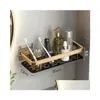 Badkameropslag Organisatie Badkameropbergrek Shees Ruimte Aluminium Geen boor Wandmontage Hoekplank Toilet Make-up Organizer Fo Dhx25