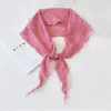 Scarves Headscarf Female Scarf Soft Solid Color Pleated Embossed Small Shawl Cotton Linen Triangle Autumn