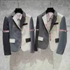 23SS tb style wool suit gray three piece small suit women's coat casual office spring and autumn