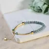 Bangle Natural Stone Abacus Bransoletka Bransoletka Jade Bolegle z łańcuchem przedłużającym Kobiety ręcznie robione Lucky Chakra Przyjaźń para urok biżuteria