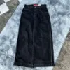 Herren Streetwear Haruku Hip Hop Grafikdruck Gothic Übergroße Baggy Jeans Schwarze Hose Hohe Taille Hose mit weitem Bein