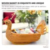 Set di stoviglie Imitazione Rattan Cestino portaoggetti Tessuto Pavone domestico Modellazione Dessert quotidiano Frutta Pp Servire Novità