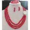 Halsbandörhängen sätter nåd. Fritid. Sexig feminin korall 3-lagers dekoration! Säljer smycken!