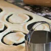 Baking Moulds 5 Pcs Cookies Cutter With Handle Stainless Steel Round Circle Cutting Mold Biscuit Cookie Dough Set Canapes