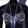 Other Fashion Accessories Sexy Tassel Rhinestone Shell Bra Top Bikini Women Bo Chain Jewelry Shiny Crystal Bo Chest Support Bra Accessories PartyL231215