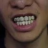 18K Gold Plated Copper Hip Hop Iced Out Vampire Teeth Fang Grillz Dental Mouth Grills Braces Tooth Cap Rock Rapper Jewelry for Cos2835