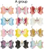 39 Styles Kids Girls Cartoon Horse Glitter Hairpins Pu Leather Bow Knot Hairgrips Hairbow Hair Clips Bowknot Barrettes Ponytail Holder BJ