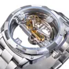 Мужские часы Forsining GMT1165, прозрачный дизайн, механические часы Sier Gear Skeleton, автоматические часы из нержавеющей стали