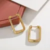 Hoopörhängen 1Pair Luxury Cubic Zirconia Geometric U-Shape Punk Gold-Plated Metal Small Circle Hoops Huggie Fashion Jewelry